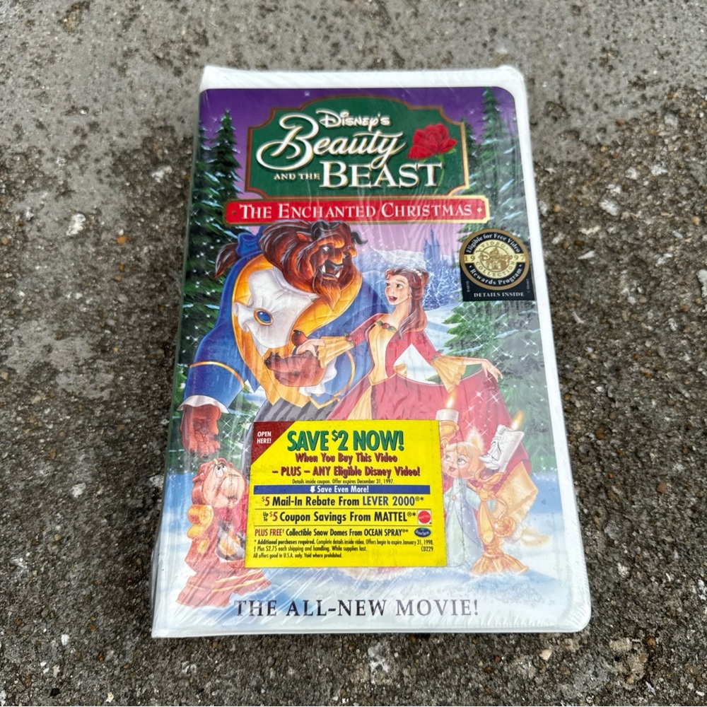 Disney Beauty and the Beast Enchanted Christmas VHS - New Sealed